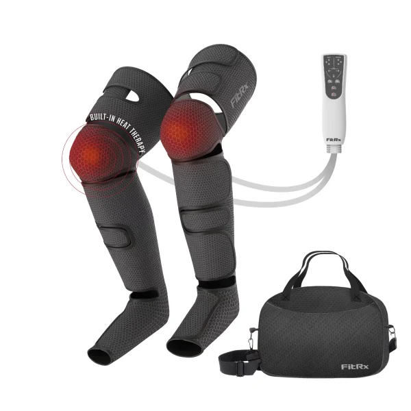 FitRx RecoverMax Leg Massager, Heated Compression Leg and Foot Massager with Multiple Massage, Intensity, and Heat Levels - MadeInUSA
