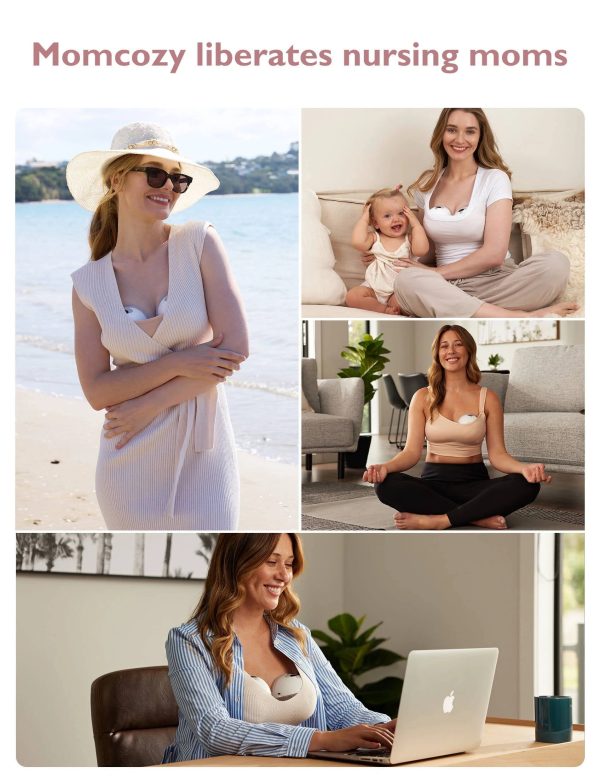 Momcozy Muse 5 Hands Free Breast Pump Wearable, Electric Breast Pump Portable Gray with Breast Pump Bag, Size: 24 mm - MadeInUSA - Image 6