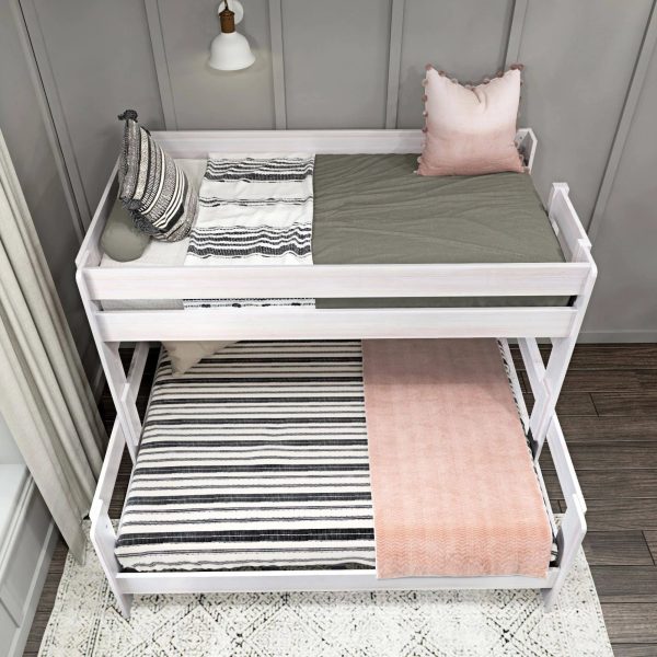 Max and Lily Farmhouse Twin XL Over Queen Bunk Bed - Barnwood Brown - MadeInUSA - Image 9