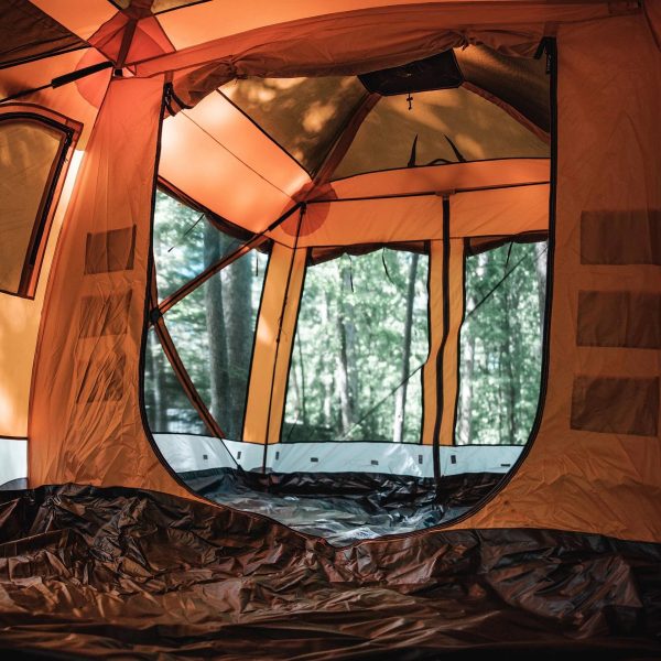 Gazelle T4 Plus 8 Person Portable Pop Up Camping Hub Orange Tent - MadeInUSA - Image 2