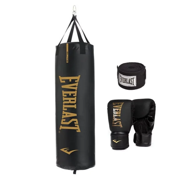 100lb Elite Heavy Bag Kit with Black handwrap and Elite Cardio Gloves - MadeInUSA