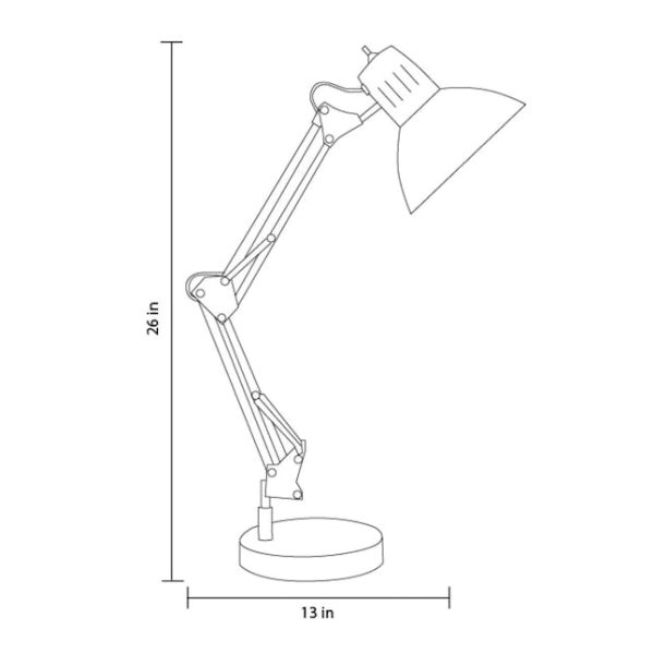 allen roth Embleton 26in Adjustable Brushed Nickel Desk Lamp with Metal Shade - MadeInUSA - Image 3