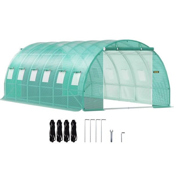 VEVOR Walk-In Greenhouse 10-20' Hot Planter House Gardening Galvanized Frame - 20'x10'x7' - MadeInUSA - Image 8
