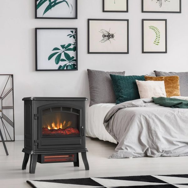Style Selections 19.5-in W 5200-BTU Black Metal Infrared Quartz Electric Stove with Thermostat | CFI-7025-01 - MadeInUSA - Image 3