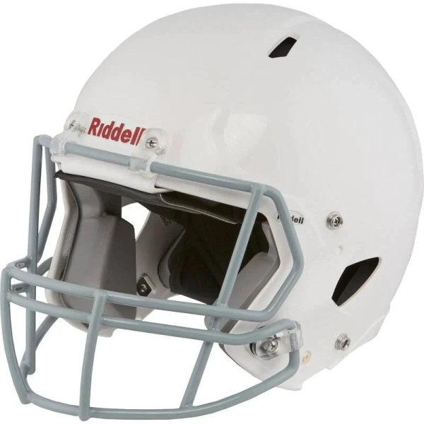 Riddell Youth Victor Football Helmet w/Facemask White/Grey XL - MadeInUSA