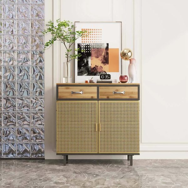 Appian Metal Accent Cabinet Everly Quinn Color: Gold - MadeInUSA - Image 3