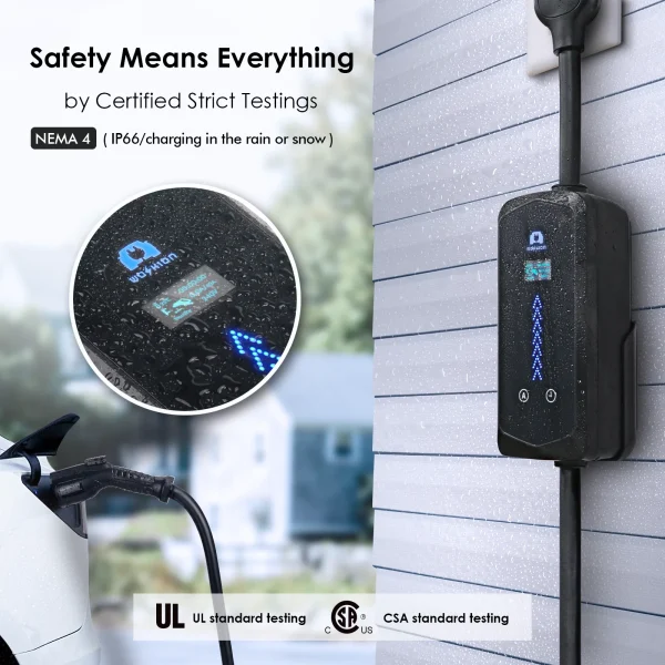WOSHION EV Charger Level 2 Electric Car Charger, 40 Amp 25 Foot for Electric Vehicle, NEMA 14-50 EV Charger J1772, CSA & UL Standards, Energy Star Potable EVSE - MadeInUSA - Image 7