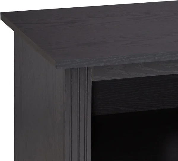 YILAN 58inch TV Stand Media Console for TV’s up to 65 Inches, Home Living Room Storage Console, Entertainment Center with 4 Open Storage Shelves, Modern TV Console Table (Black) - MadeInUSA - Image 3