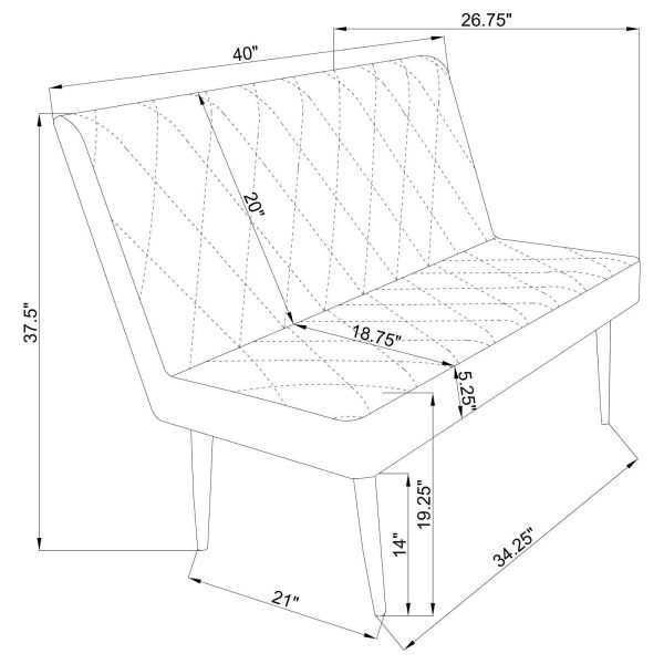 Coaster Moxee - Grey - Short Bench - MadeInUSA - Image 6