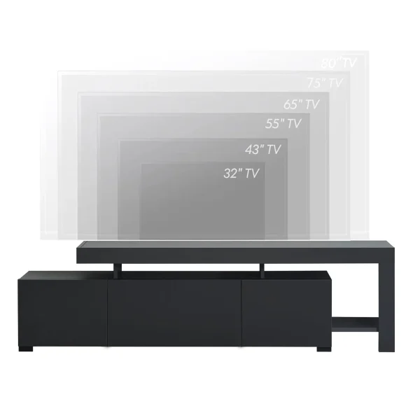 Atelier Mobili | Anthracite Gray Entertainment Center - Modern TV Stand for Up to 85"TVs - MadeInUSA - Image 6