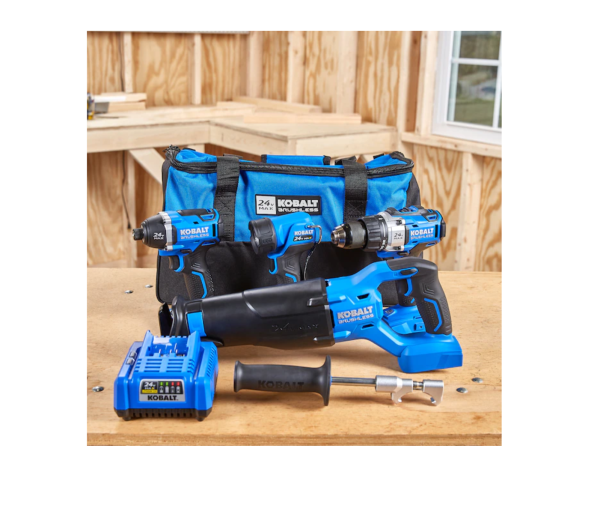 Kobalt KLC 4024A03 4Tool 24Volt Max Brushless Power Tool Combo Kit with Soft Case 1Battery Included and Charger Included - MadeInUSA - Image 8