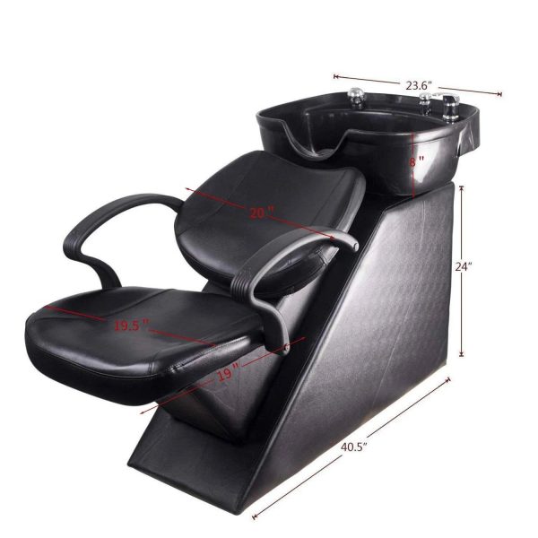 Ainfox Shampoo Barber Backwash Chair ABS Plastic Shampoo Bowl Sink Chair for Spa Beauty Salon (Black) - MadeInUSA - Image 7