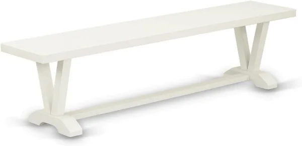 VB027 V-Style Modern Dining Bench With Wood Seat, 72X15x18 Inch - MadeInUSA