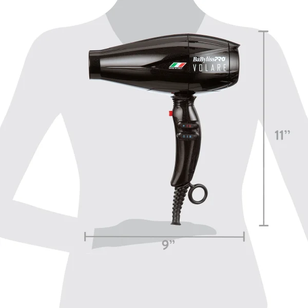 BaBylissPRO Nano Titanium Volare V1 Full-Size Dryer Ferrari-Designed Engine Black - MadeInUSA - Image 7