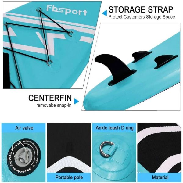 Fbsport 11ft Inflatable Paddle Board Sup, 6'' Thick W/Paddling Fins PU - MadeInUSA - Image 9
