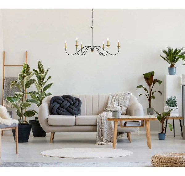 Ableton 6 - Light Candle Style Classic / Traditional Chandelier Birch Lane Finish: Black/Brass, Size: 25" H x 48" W x 48" D - MadeInUSA - Image 11