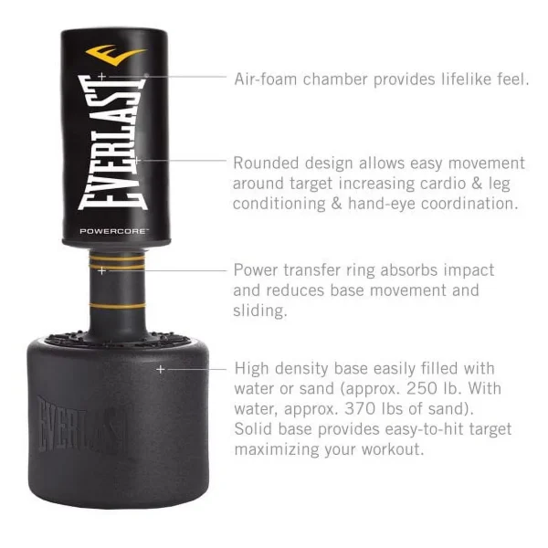 Everlast Powercore Free Standing Indoor Rounded Heavy Duty Fitness Training Bag - MadeInUSA - Image 5