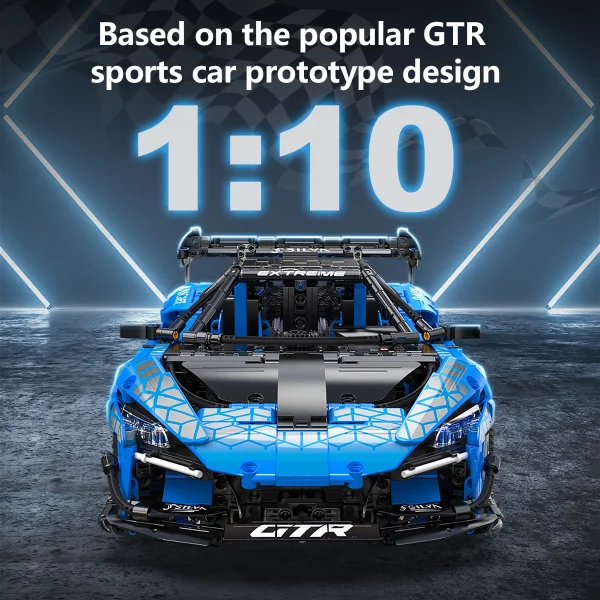 CaDA® Speed Series Model Car Building Set C63003W Blue Knight (2088 Pieces) Can Be Converted into a RC Car for Kids - MadeInUSA - Image 6