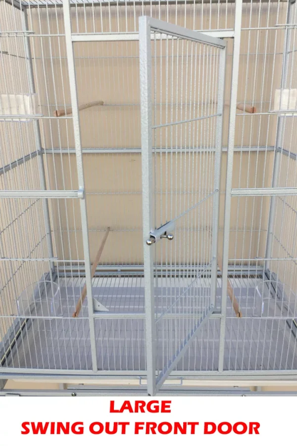 X-LARGE 64 Deluxe Bird Canary Parakeet Cockatiel Lovebird Finches Breeding Nest Doors Flight Cage with Removable Rolling Stand - MadeInUSA - Image 6
