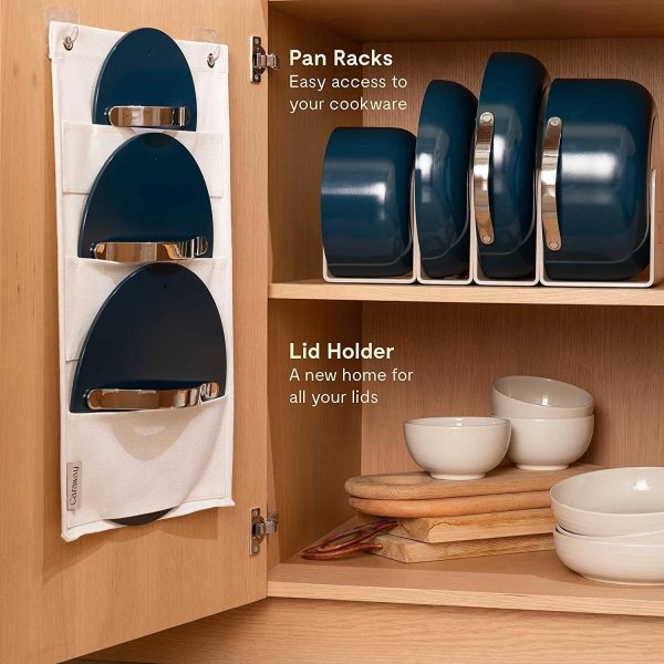 Caraway Nonstick Ceramic Cookware Set (12 Piece) Pots Pans Lids and Kitchen Storage - Non Toxic PTFE & PFOA Free - Oven Safe & Compatible with All - MadeInUSA - Image 4