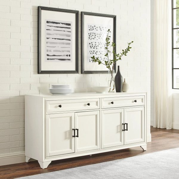 Crosley Tara Distressed White Sideboard - MadeInUSA