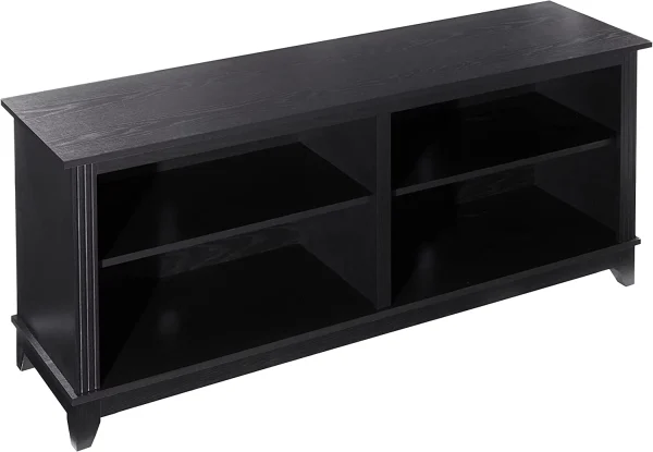 YILAN 58inch TV Stand Media Console for TV’s up to 65 Inches, Home Living Room Storage Console, Entertainment Center with 4 Open Storage Shelves, Modern TV Console Table (Black) - MadeInUSA