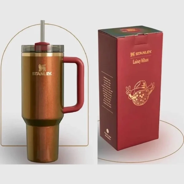 Stanley x Lainey Wilson Quencher H2.0 40 OZ Tumbler Gold Limited Edition - MadeInUSA - Image 5