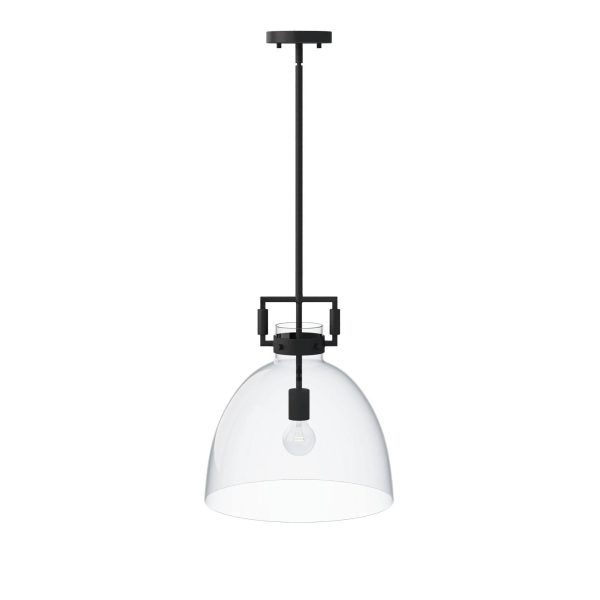 Nathan James Leigh Ceiling Hanging Pendant Light with Oversized Shade and Adjustable Cord - Black Metal - MadeInUSA - Image 10