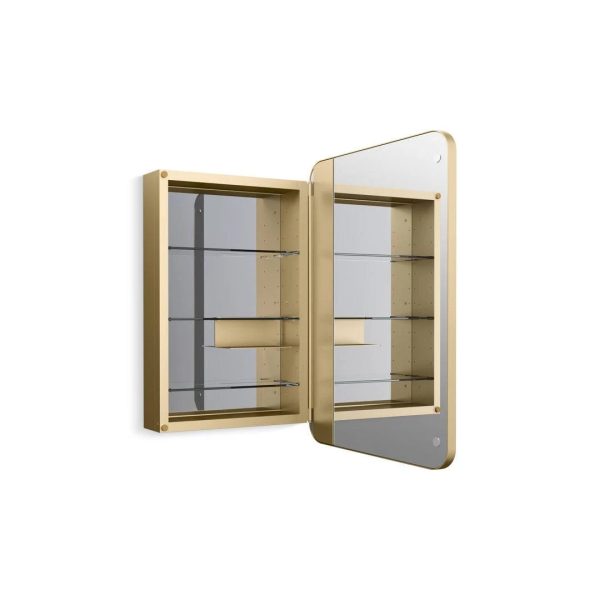 Kohler K-35570 Verdera 22" x 34" Rectangular Framed Medicine Cabinet - Moderne Brushed Gold - MadeInUSA - Image 3