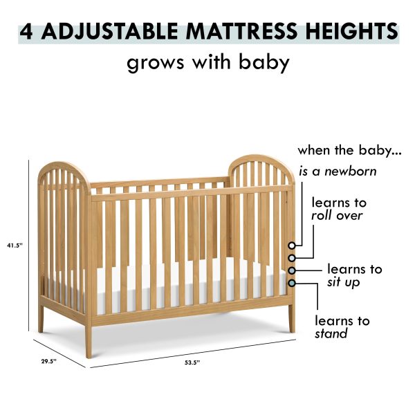 DaVinci Beau 3-in-1 Convertible Crib - Honey - MadeInUSA - Image 10
