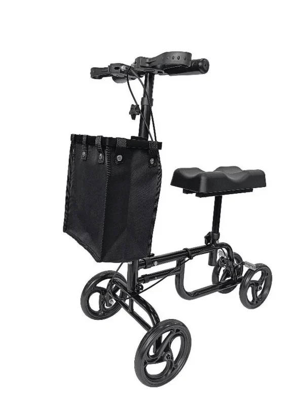 Naipo Steerable Knee Walker Economy Knee Scooter with Dual Braking System & Storage Basket, Crutch Alternative for Foot Injuries, Black - MadeInUSA - Image 9