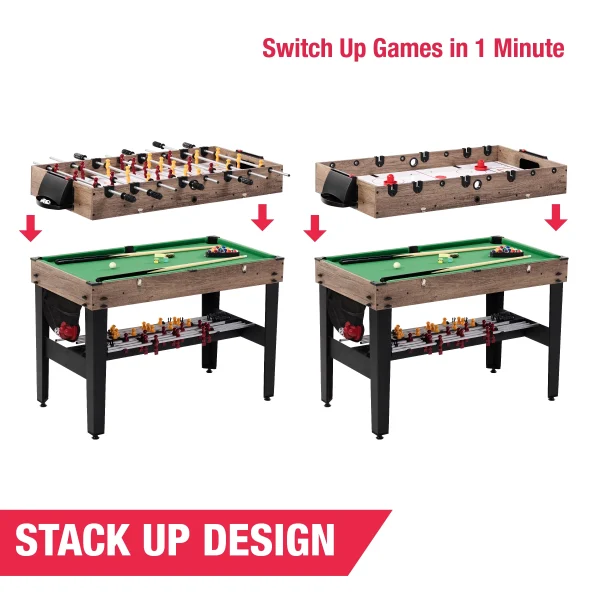 MD Sports 48 Combo Air Powered Hockey, Foosball, and Billiard Game Table - MadeInUSA - Image 3