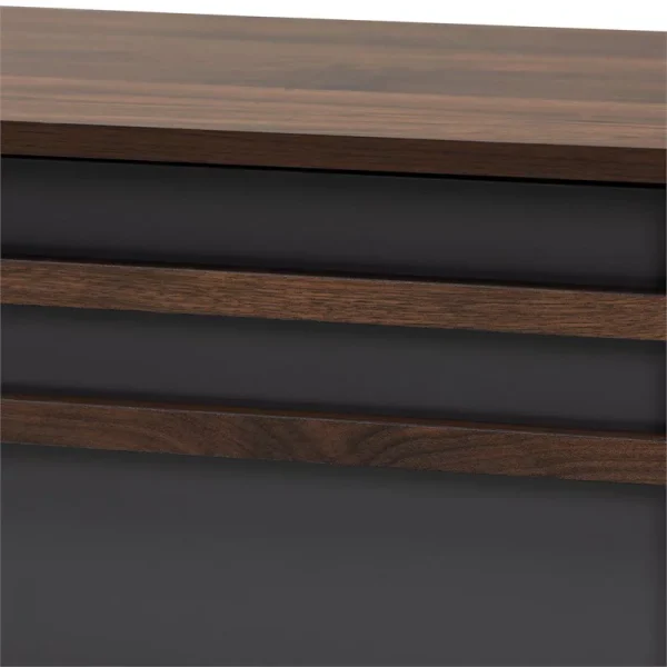 Bowery Hill Wood 60"TV Stand Console Entertainment Center in Gray and Walnut - MadeInUSA - Image 5