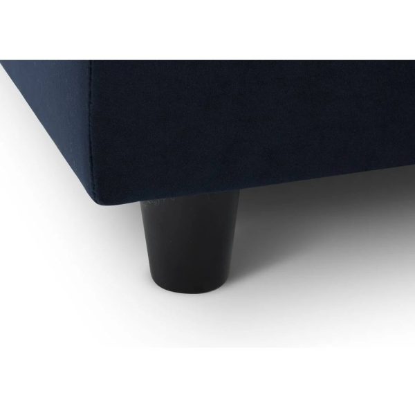 Navy Blue Velvet for the Main Body and 45.3" Wide Rectangular Standard Ottoman Joss in Fleetwood - MadeInUSA - Image 8