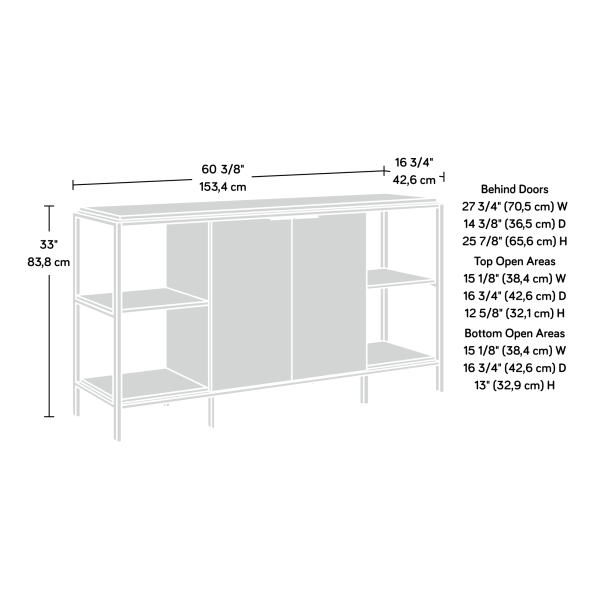 Sauder International Lux Modern TV Stand, for TVs up to 65", Sindoori Mango Finish - MadeInUSA - Image 3