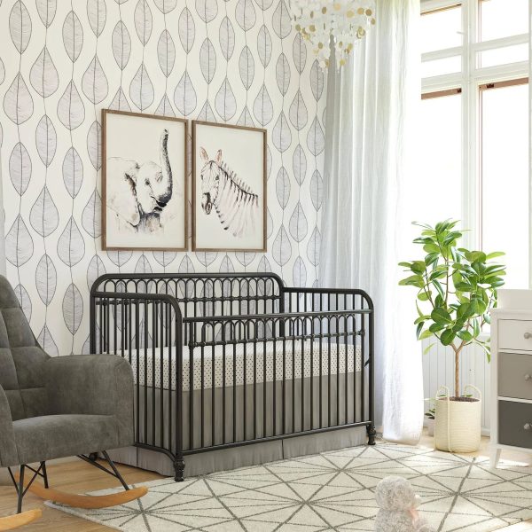 Little Seeds Raven Metal 3-in-1 Convertible Nursery Crib, Black - MadeInUSA - Image 3