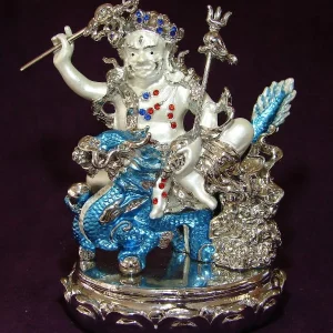 Bejeweled White Dzambhala Bringing Wealth - MadeInUSA
