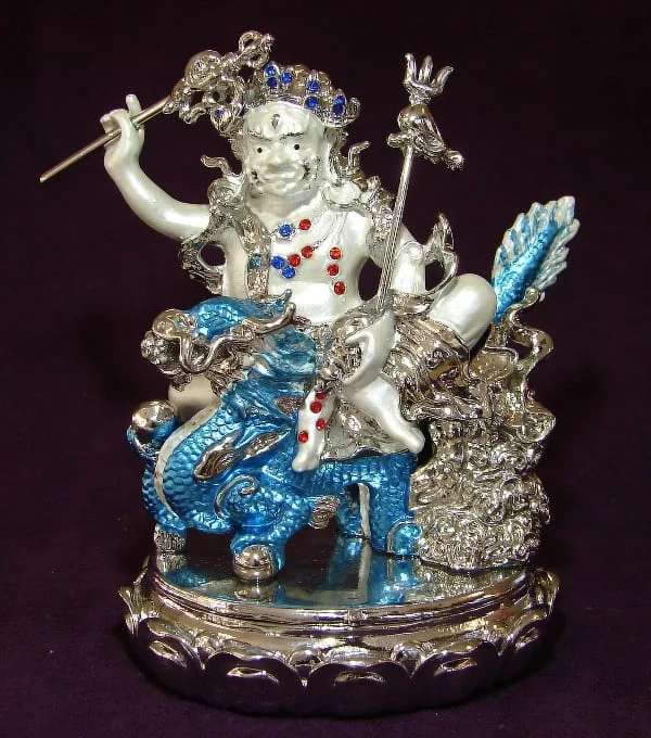 Bejeweled White Dzambhala Bringing Wealth - MadeInUSA