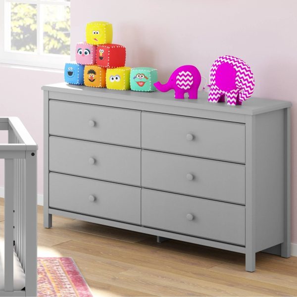 Storkcraft Alpine 6 Drawer Double Dresser, Driftwood - MadeInUSA - Image 6