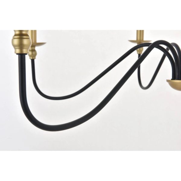 Ableton 6 - Light Candle Style Classic / Traditional Chandelier Birch Lane Finish: Black/Brass, Size: 25" H x 48" W x 48" D - MadeInUSA - Image 9