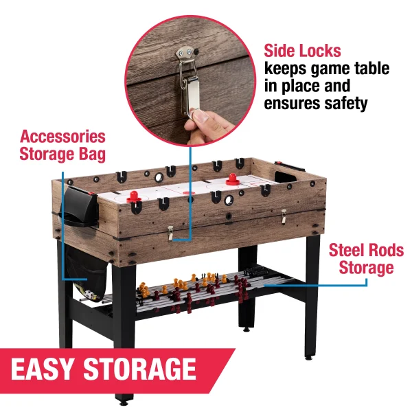 MD Sports 48 Combo Air Powered Hockey, Foosball, and Billiard Game Table - MadeInUSA - Image 8