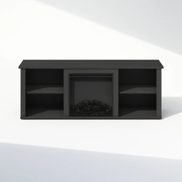 Furinno Jensen No Heat Decorative Electric Fireplace TV Stand, Entertainment Center for TV up to 60 Inch, Americano - MadeInUSA - Image 3