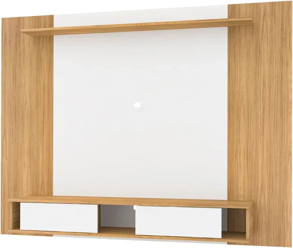 U-SHARE Deborah Floating Entertainment Center for up to 65 inch TVs, TV Wall Panel with LED Strip and Shelf, Floating TV Stand, White - MadeInUSA - Image 8