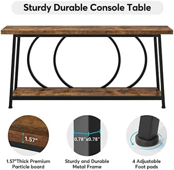 SQHJV 70.9 Inch Console Table with  Extra Long Narrow Console Table Grey Couch Table Behind Sofa Entryway Table Home  TV Stand Hallway Table for Entryway Living Room - MadeInUSA - Image 6