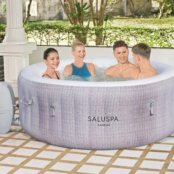 Bestway SaluSpa Cancun Airjet Inflatable Hot Tub with EnergySense Cover, Grey - MadeInUSA - Image 4