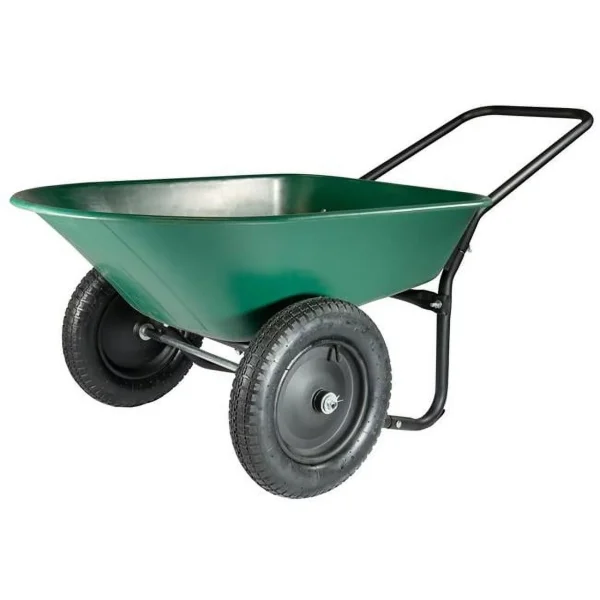 5 cu ft. Green & Black Poly Wheelbarrow Yard Rover - MadeInUSA