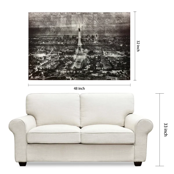 Empire Art Direct Paris at Night Reverse Printed Tempered Glass with Silver Leaf Wall Art, 32 x 48 x 0.2, Ready to Hang - MadeInUSA - Image 8