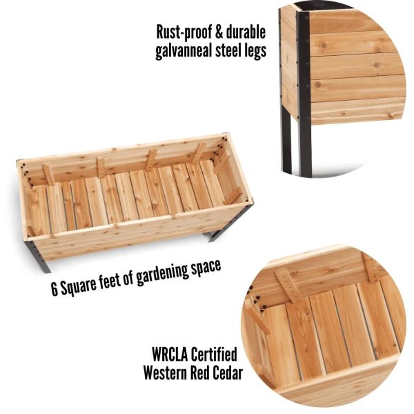 Cedar Planters 18" x 48" Raised Garden Bed - MadeInUSA - Image 6