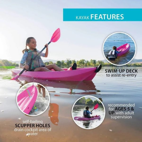 Lifetime Youth Wave Kayak, Pink, 6' - MadeInUSA - Image 8