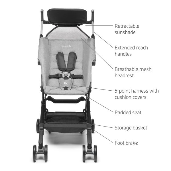 Munchkin - Sparrow Ultra Compact Stroller, Grey - MadeInUSA - Image 4